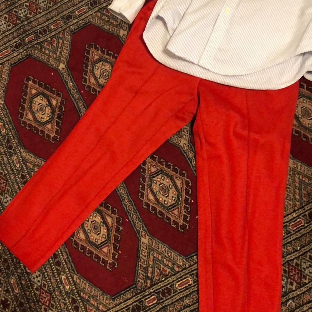 Red Wool Cinch Waist pants